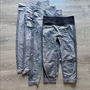 Women’s Gray Heather Active Capri Leggings with Black Waistband